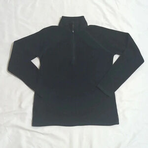 Eddie Bauer Quest Fleece 1/4-Zip - Solid, Color Dark Green/Black Size S
